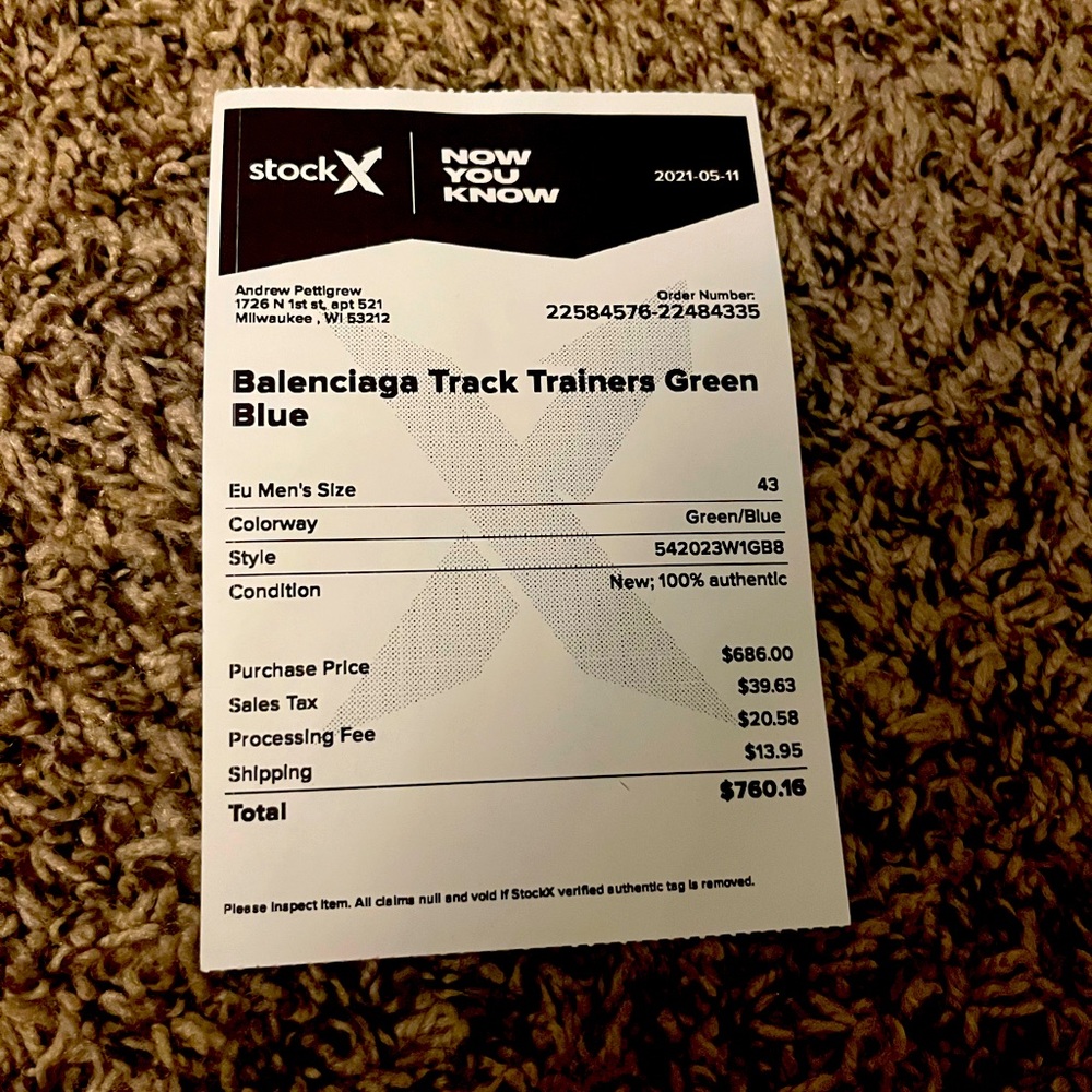 ❗️AUTHENTIC❗️Balenciaga Track Sneaker 'Blue Green’. - Picture 6 of 6